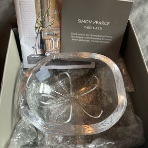 NEW Simon Pearce Glass Sand Dollar Bowl